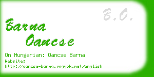 barna oancse business card